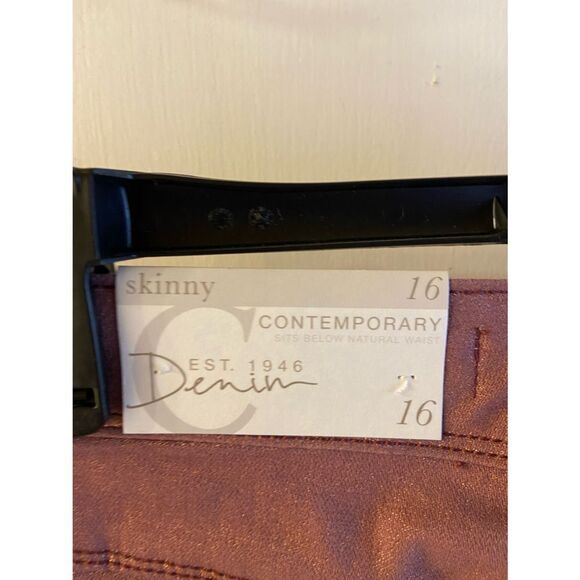 New Denim skinny contemporary size 16 sparkly rose color - Picture 3 of 7